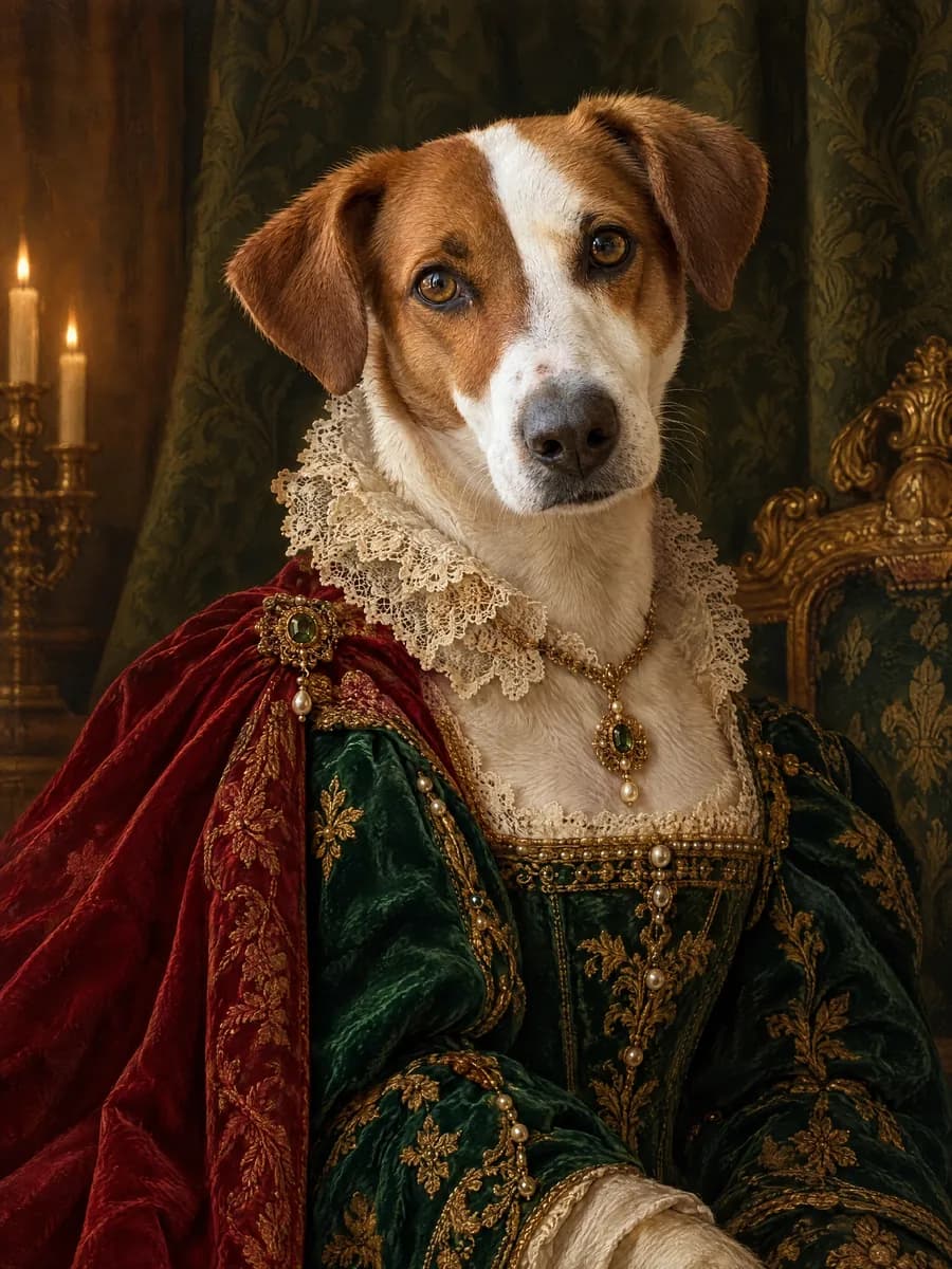 Reale Rinascimentale · Nina — Esempio di ritratto di animale in stile Reale Rinascimentale